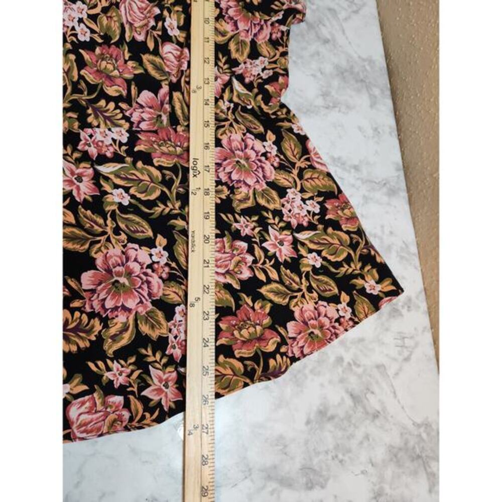 Torrid Womens Multicolor Floral Short Sleeve Crepe Cage Front Blouse Top Size 1X - Picture 6 of 6